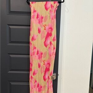 Amazon Pink and Beige Floral Maxi Dress